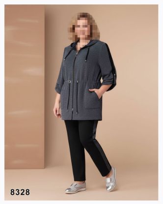 تصویر ست سویشرت و شلوار اسپرت زغالی 8328