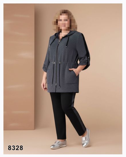 تصویر ست سویشرت و شلوار اسپرت زغالی 8328