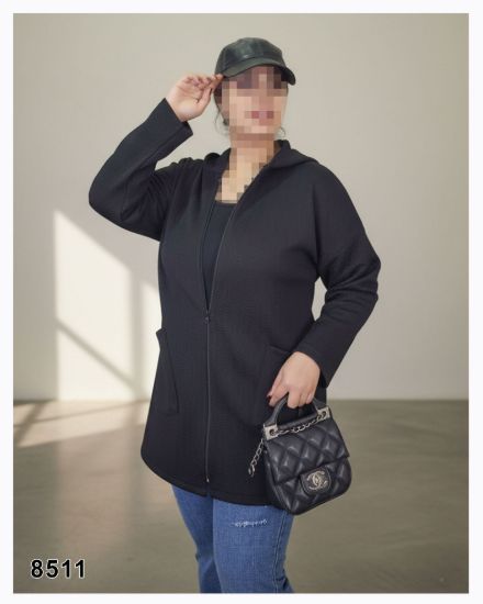 تصویر سوشرت کلاهدار جلو زیپ زیگزالی 8511