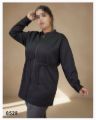 تصویر سویشرت بدون کلاه جلو زیپ مشکی 8528