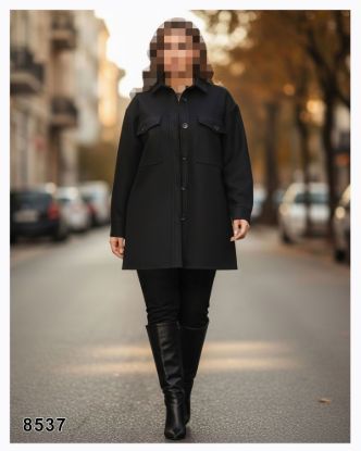 تصویر پالتو جلو دکمه یقه کلاسیک 8537