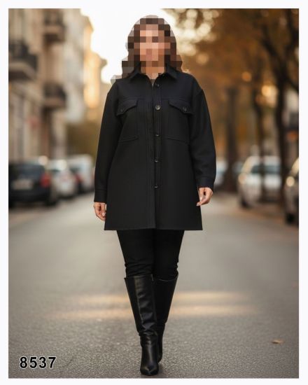 تصویر پالتو جلو دکمه یقه کلاسیک 8537