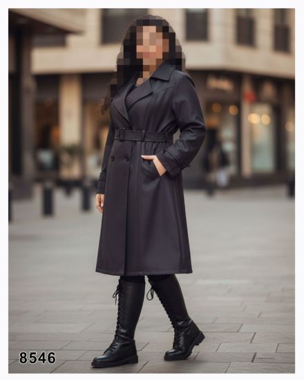 تصویر بارانی یقه انگلیسی بلند 8546