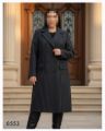تصویر مانتو دیپلمات بلند شش دکمه مشکی 8553