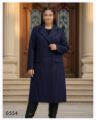 تصویر مانتو دیپلمات بلند شش دکمه سرمه ای 8554