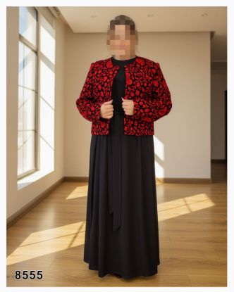 تصویر کت و سارافون مجلسی قرمز 8555