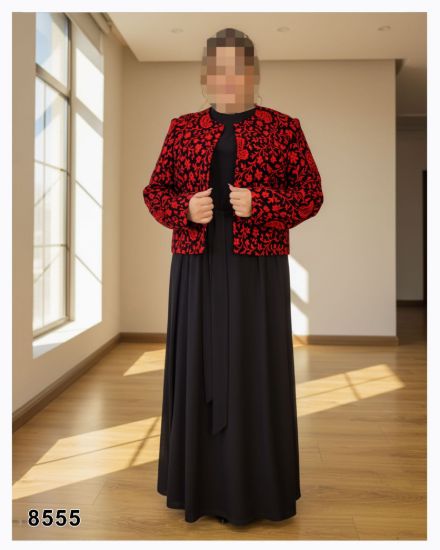 تصویر کت و سارافون مجلسی قرمز 8555