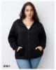 تصویر سویشرت جلو زیپ کلاهدار مشکی 8561