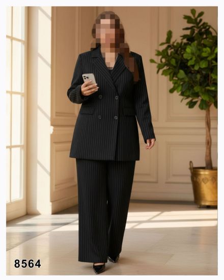 تصویر کت و شلوار چهار دکمه دیپلمات 8564