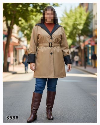 تصویر بارانی اسپرت کلاهدار نسکافه ای 8566