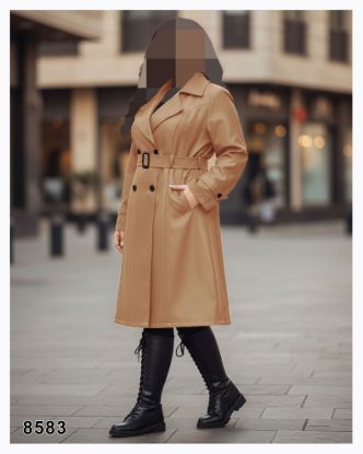 تصویر بارانی یقه انگلیسی بلند نسکافه ای 8583
