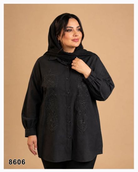 تصویر شومیز پیراهنی گلدوزی 8606