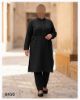تصویر کفتان یقه ایستاده چاکدار مشکی 8450