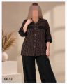 تصویر شومیز مانتویی اسپرت آستین سه ربع پلنگی 8632